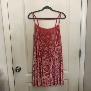 Forever 21+ Hot Pink Velvet Skater Dress NWOT
